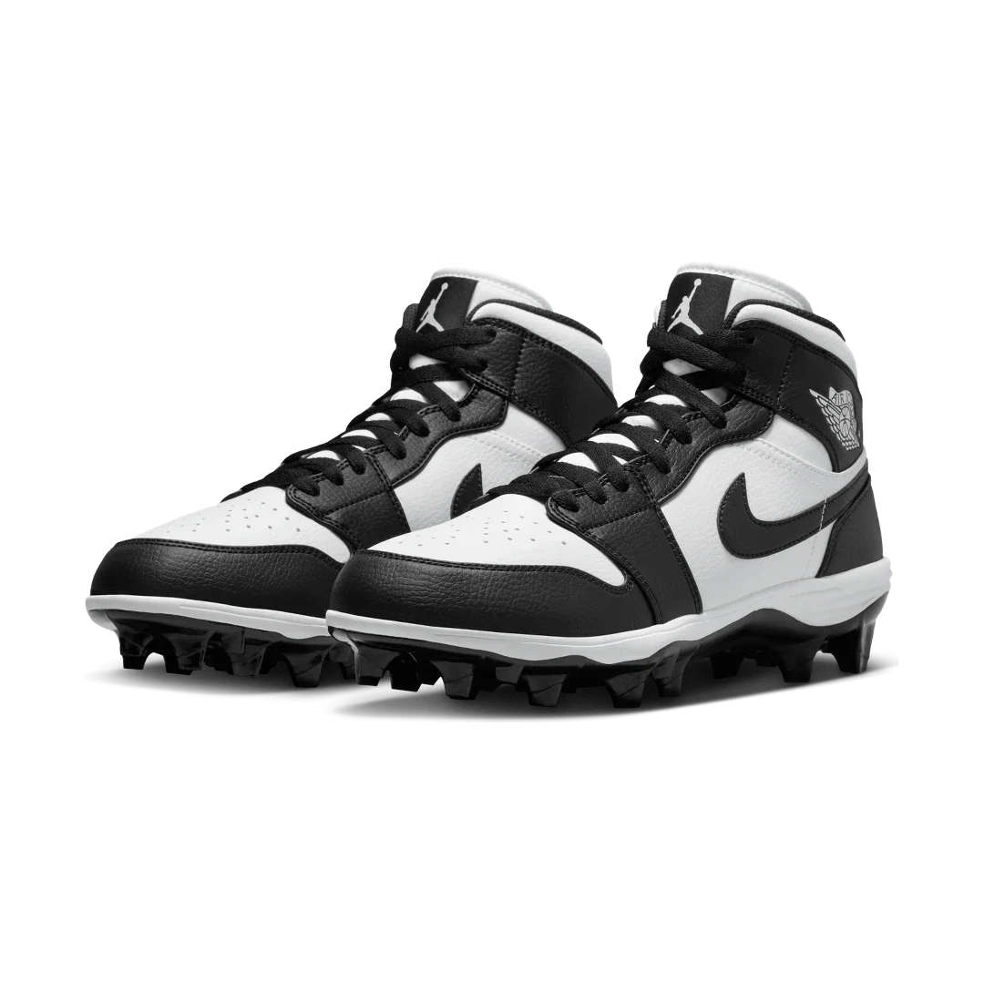Air Jordan 1 Mid TD Cleat Panda, Black/White/Black (FJ6805-100)