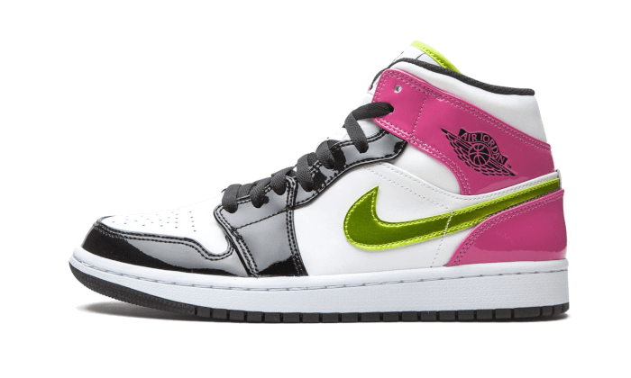 Air Jordan 1 Mid White Black Cyber Pink, White/Cyber-Active Fuchsia-Black (CZ9834-100 / CZ9835-100)