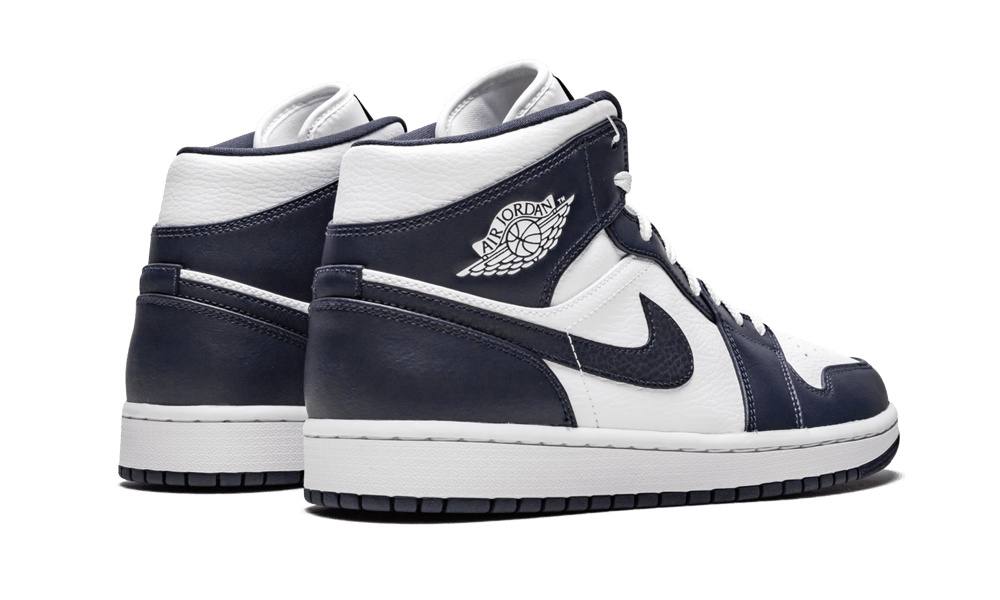 Air Jordan 1 Mid White Metallic Gold Obsidian, White/Metallic Gold-Obsidian (554724-174 / 554725-174)