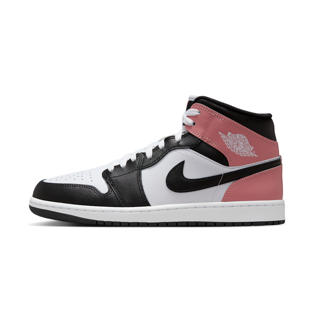 Air Jordan 1 Mid White Rust Pink Black, White/Rust Pink/Black (DQ8426-100)