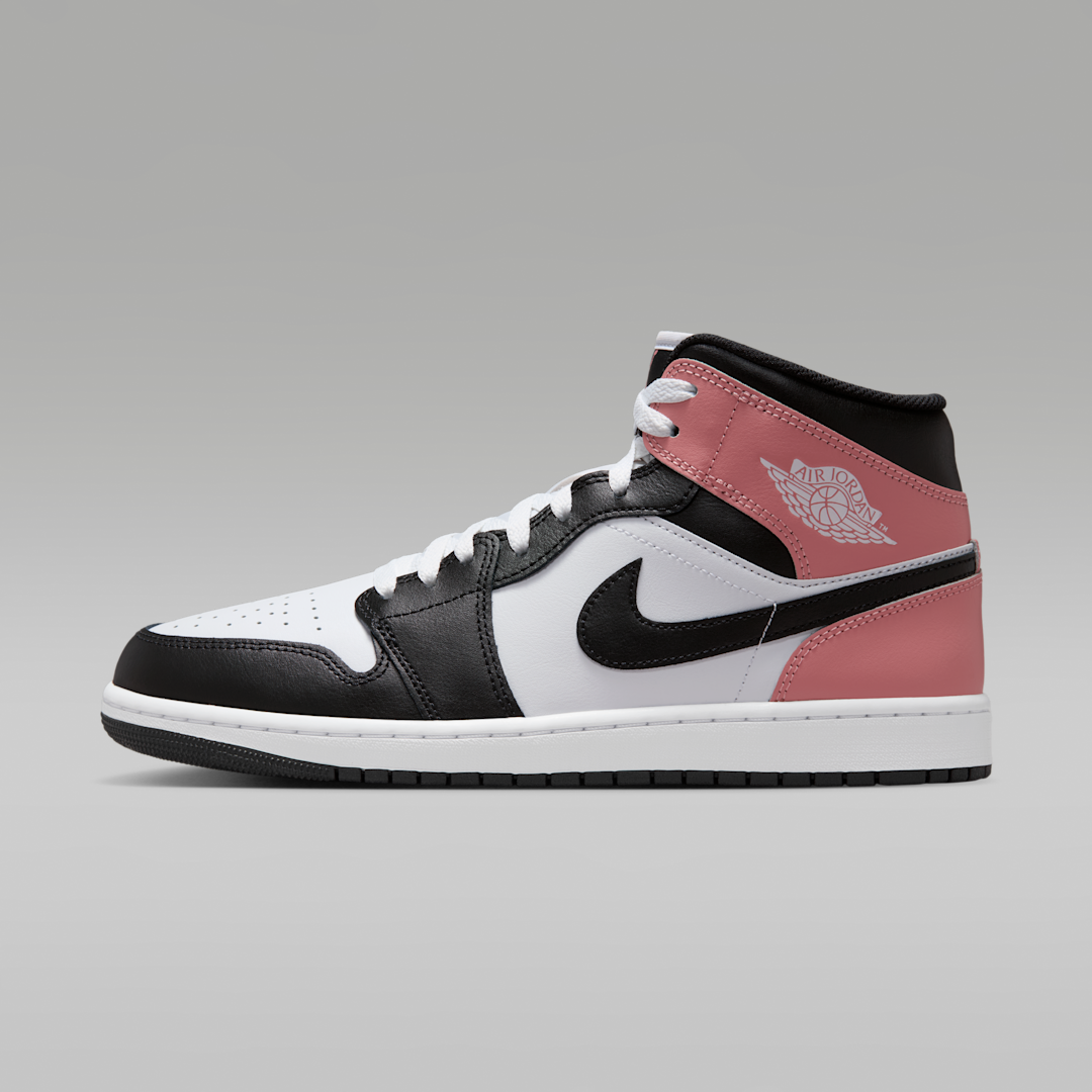 Air Jordan 1 Mid White Rust Pink Black, White/Rust Pink/Black (DQ8426-100)