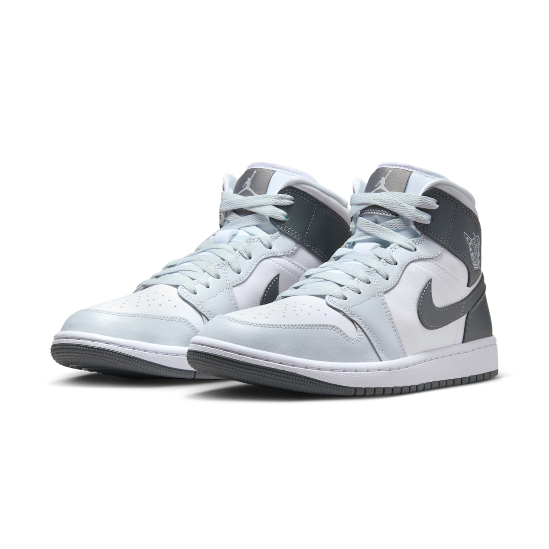 Air Jordan 1 Mid White Smoke Grey, White/Pure Platinum/Smoke Grey (BQ6472-113)