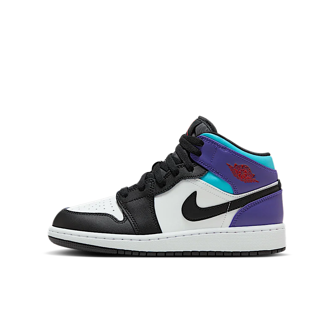 Air Jordan 1 Mid White True Red Aquamarine Black, White/True Red/Aquamarine/Black (DQ8423-154)