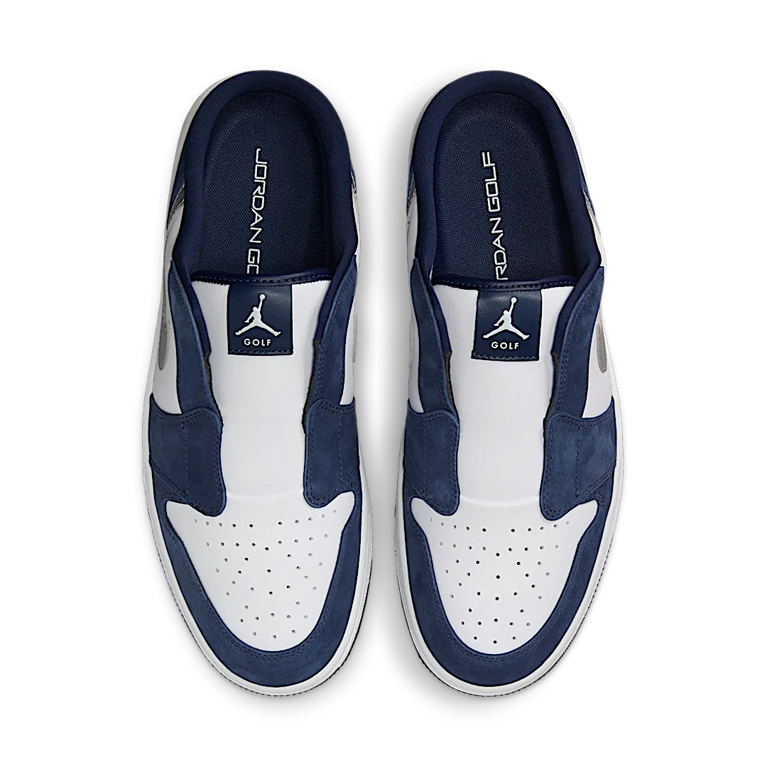 Air Jordan 1 Mule Golf Midnight Navy, White/Midnight Navy/Metallic Silver (FJ1214-102)
