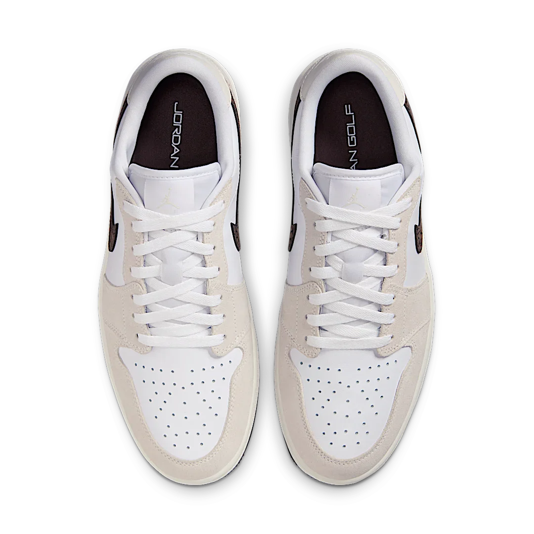 Air Jordan 1 Retro Low Golf Light Orewood Elephant, White/Phantom/Baroque Brown (DD9315-116)