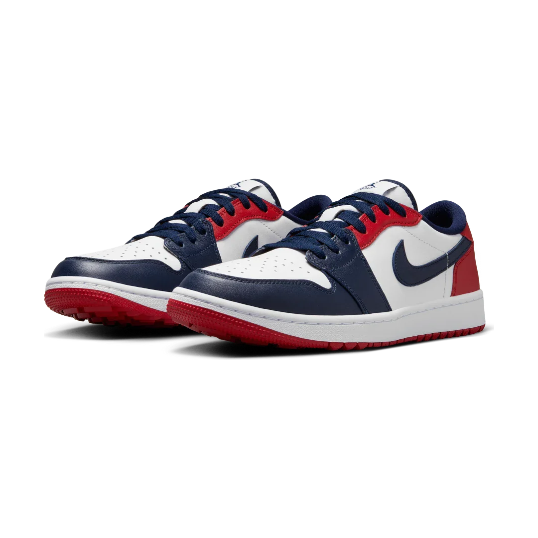 Air Jordan 1 Retro Low Golf USA, White/Obsidian/Varsity Red (DD9315-113)