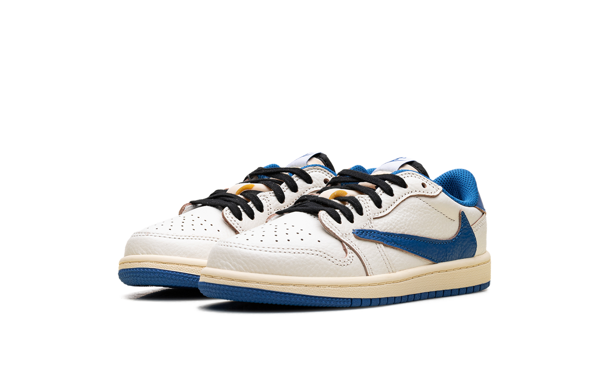 Air Jordan 1 Retro Low OG SP Fragment x Travis Scott Sail Military Blue (PS)