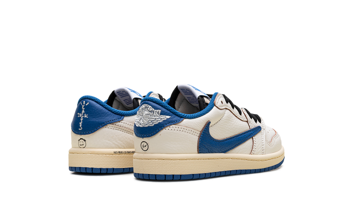 Air Jordan 1 Retro Low OG SP Fragment x Travis Scott Sail Military Blue (PS)