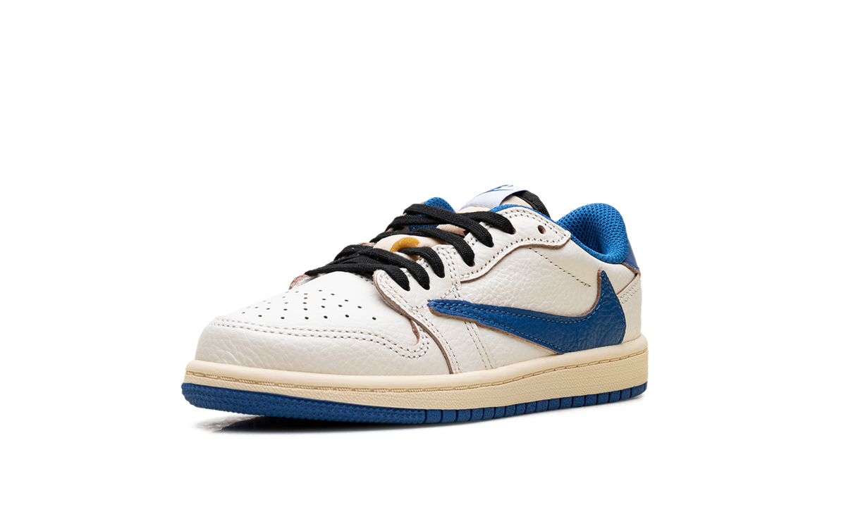 Air Jordan 1 Retro Low OG SP Fragment x Travis Scott Sail Military Blue (PS)