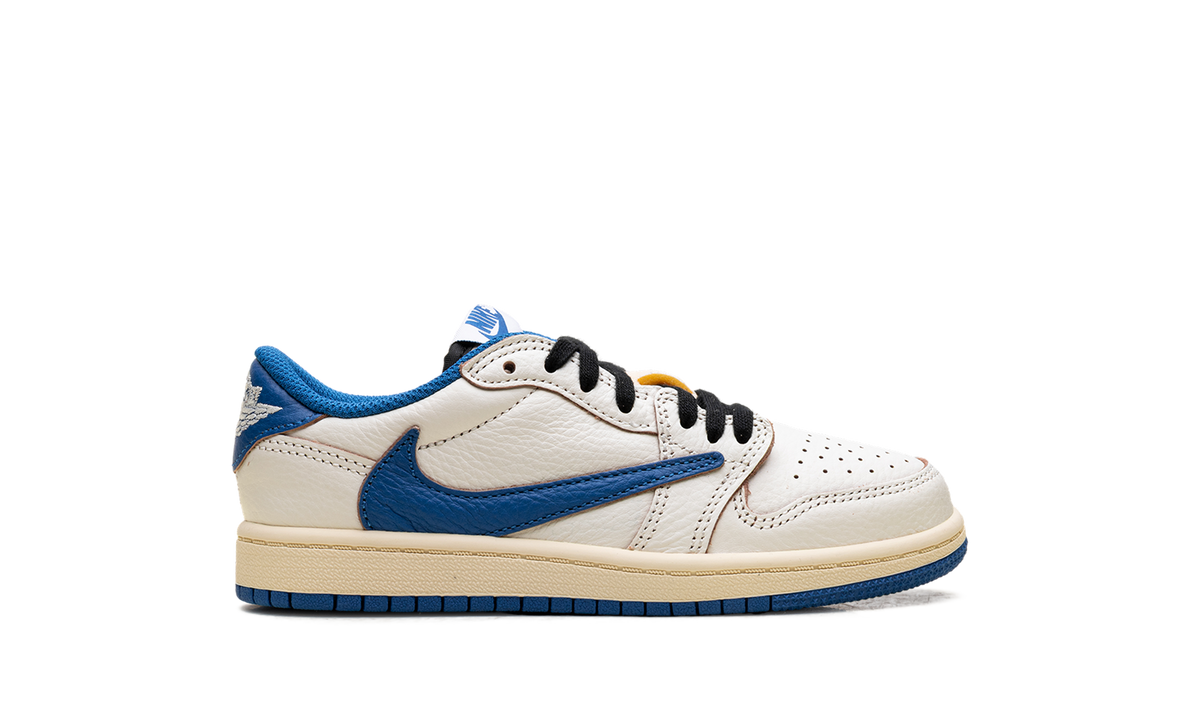Air Jordan 1 Retro Low OG SP Fragment x Travis Scott Sail Military Blue (PS)