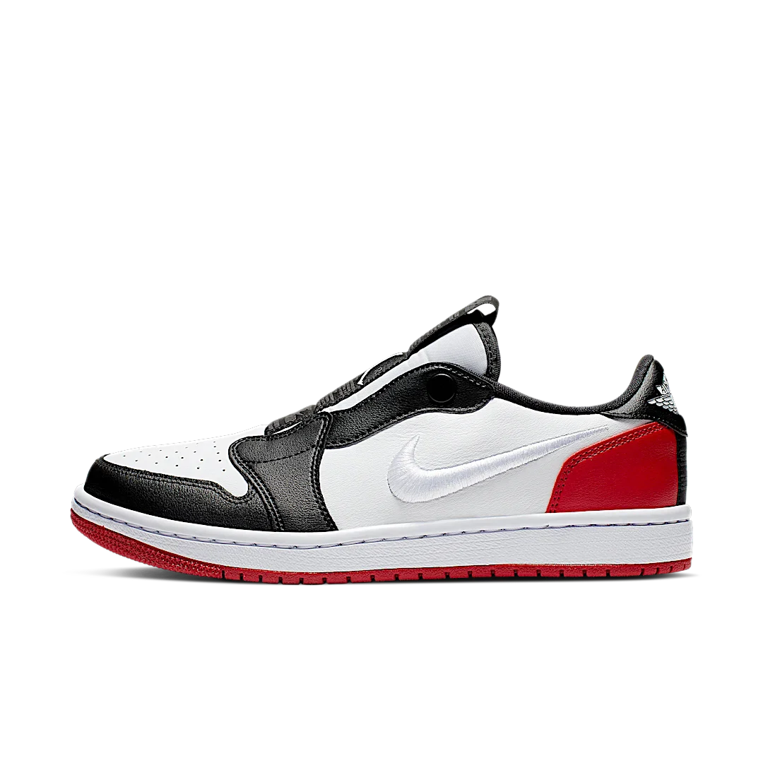 Air Jordan 1 Retro Low Slip Black Toe, White/White-Gym Red-Black (AV3918-102)