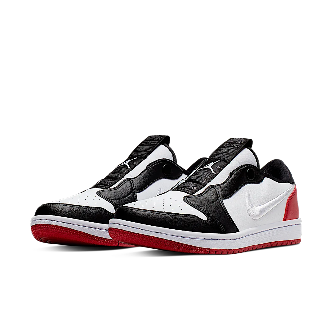 Air Jordan 1 Retro Low Slip Black Toe, White/White-Gym Red-Black (AV3918-102)