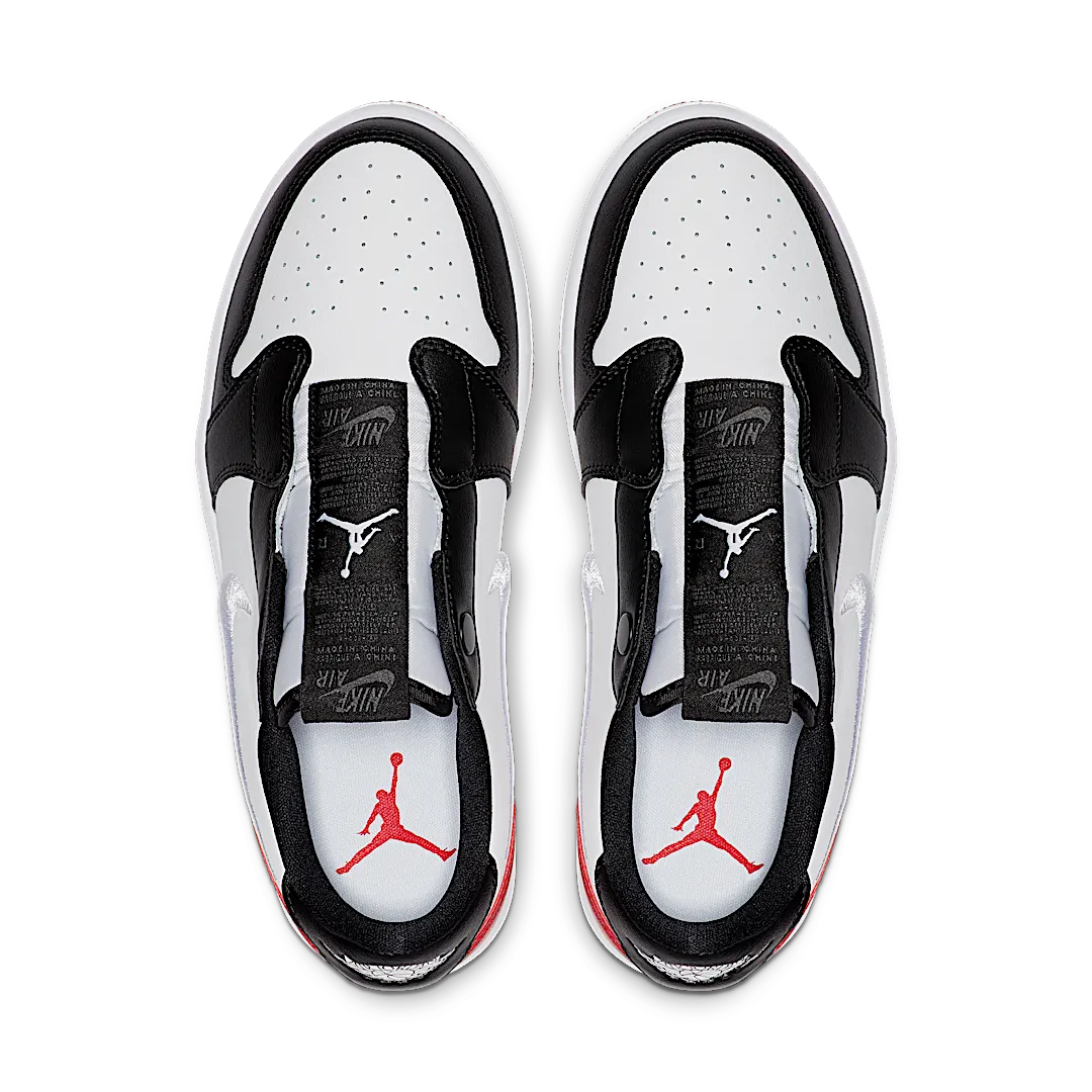 Air Jordan 1 Retro Low Slip Black Toe, White/White-Gym Red-Black (AV3918-102)