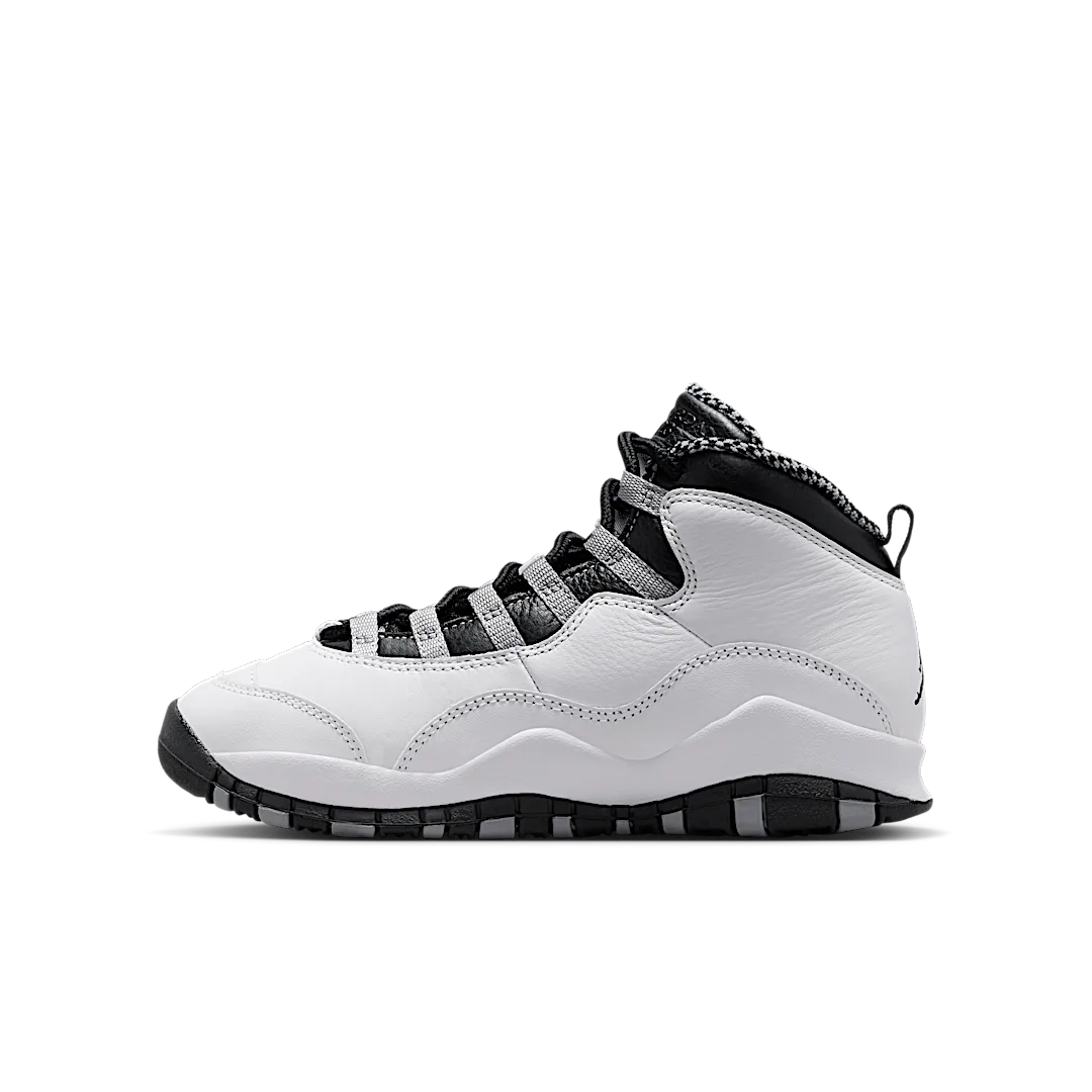 Air Jordan 10 Retro Steel (2025), White/Light Steel Grey/Dark Powder Blue/Black (IB7359-104)