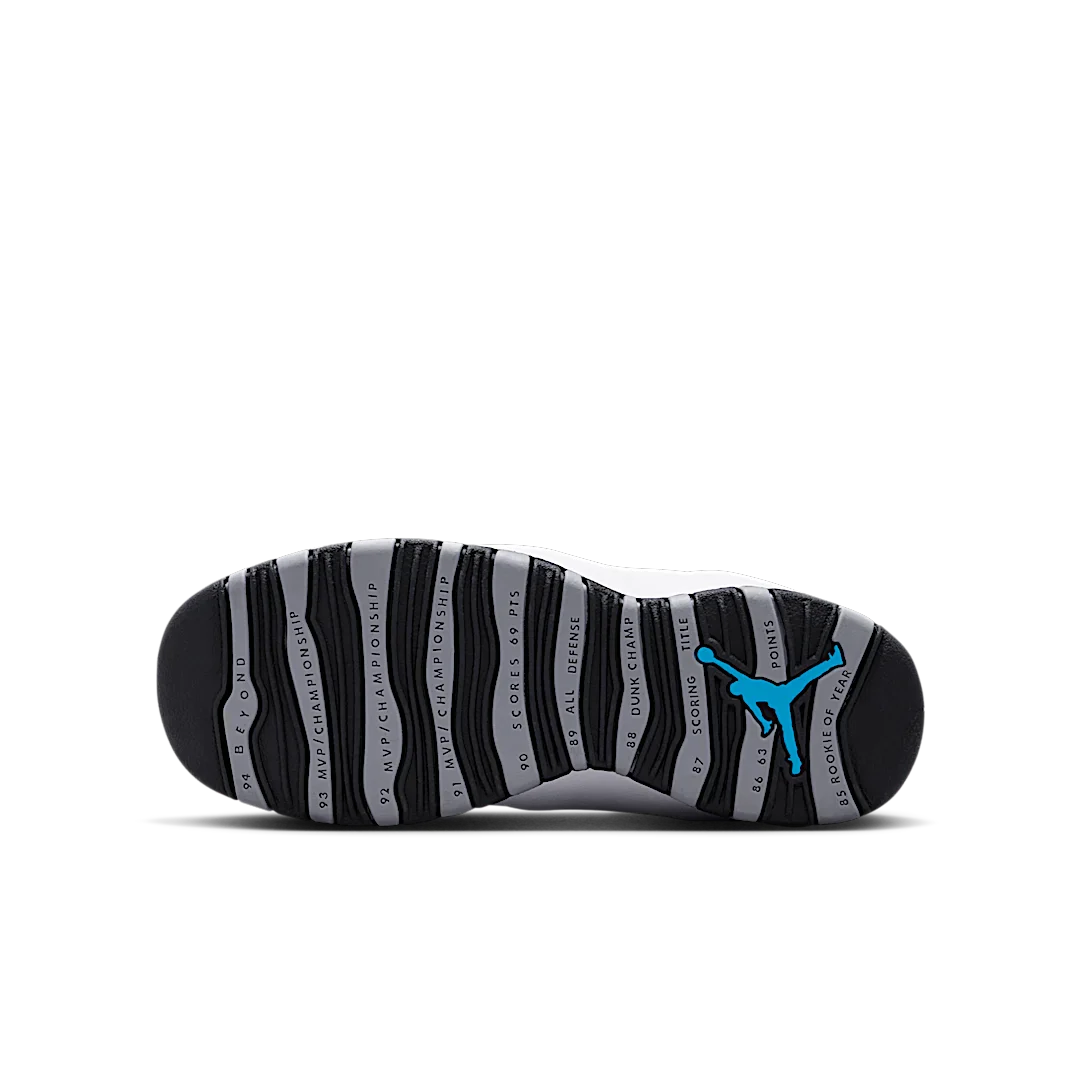 Air Jordan 10 Retro Steel (2025), White/Light Steel Grey/Dark Powder Blue/Black (IB7359-104)