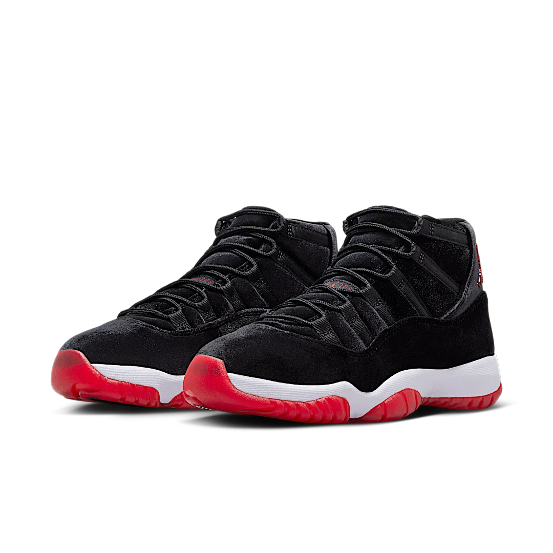 Air Jordan 11 Retro Bred Velvet, Black/Gym Red/White (DB5457-061)