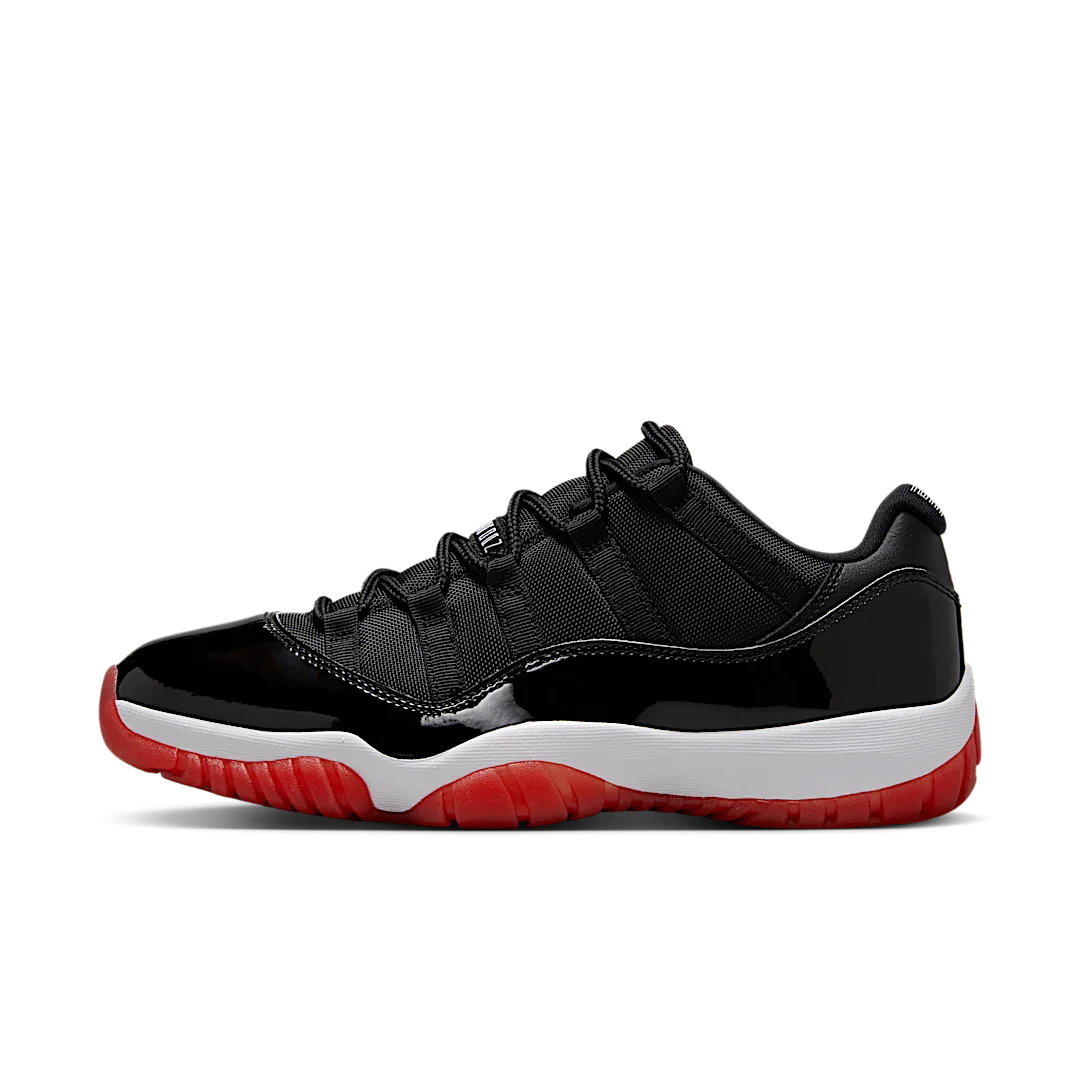 Air Jordan 11 Retro Low Bred (2025), Black/White-Varsity Red (FV5104-006)