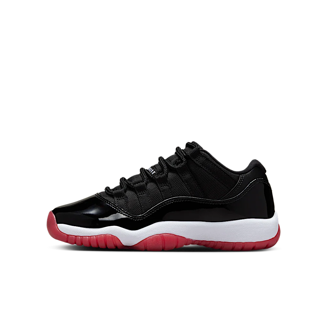 Air Jordan 11 Retro Low Bred (2025), Black/White-Varsity Red (FV5121-006)