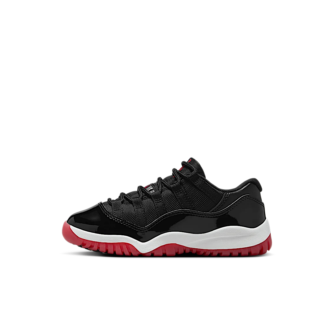 Air Jordan 11 Retro Low Bred (PS) (2025), Black/White-Varsity Red (FV5116-006)