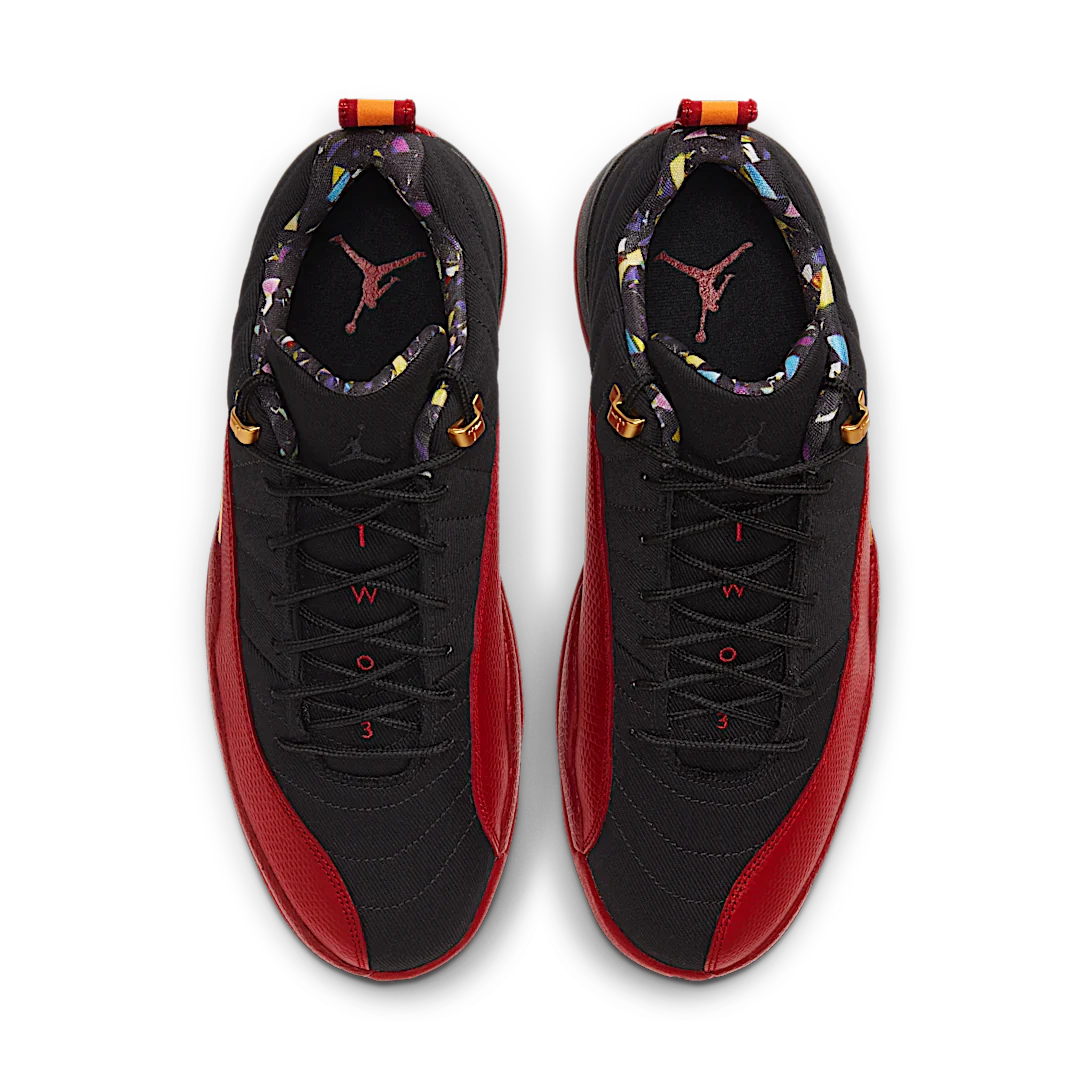 Air Jordan 12 Low SE Super Bowl LV, Black/Metallic Gold/Varsity Red (DC1059-001)