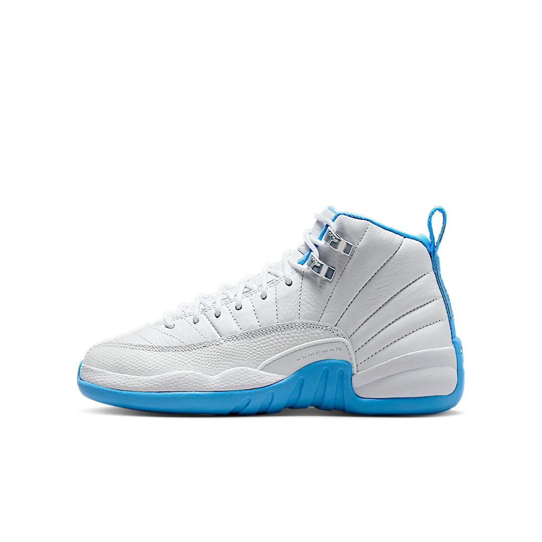 Air Jordan 12 Retro Melo, White/University Blue/Metallic Silver (153265-112)