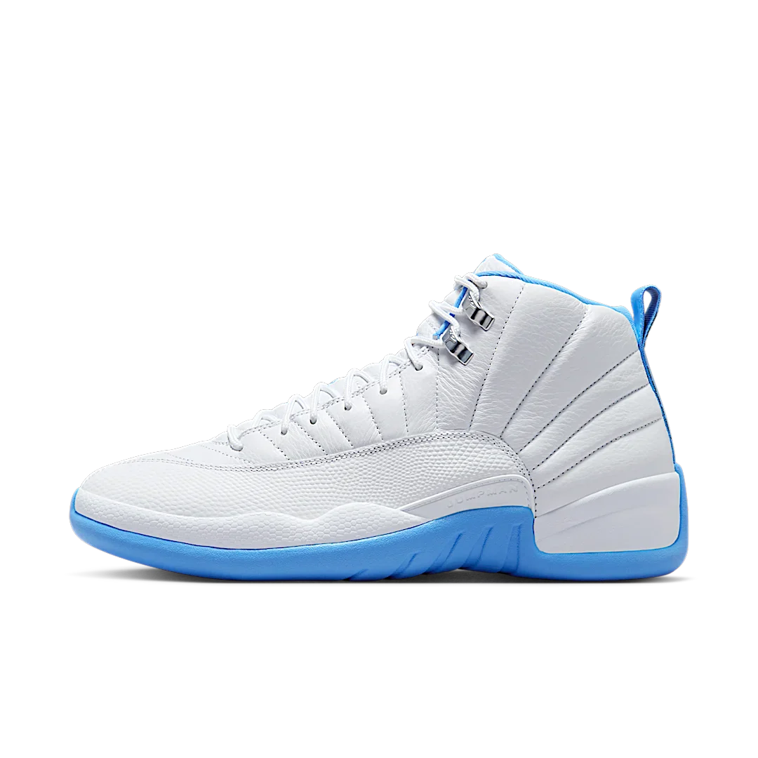 Air Jordan 12 Retro Melo (2025), White/University Blue/Metallic Silver (CT8013-112)