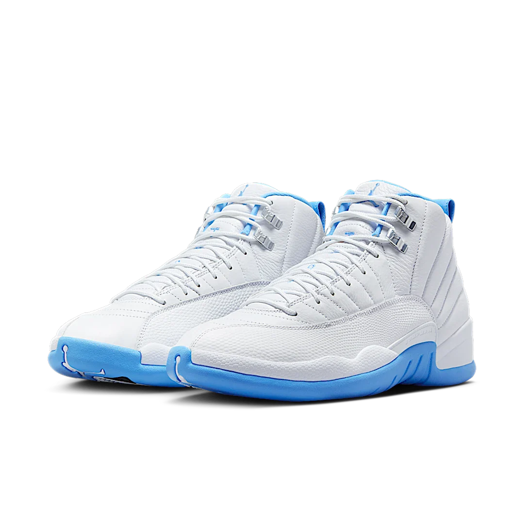 Air Jordan 12 Retro Melo (2025), White/University Blue/Metallic Silver (CT8013-112)