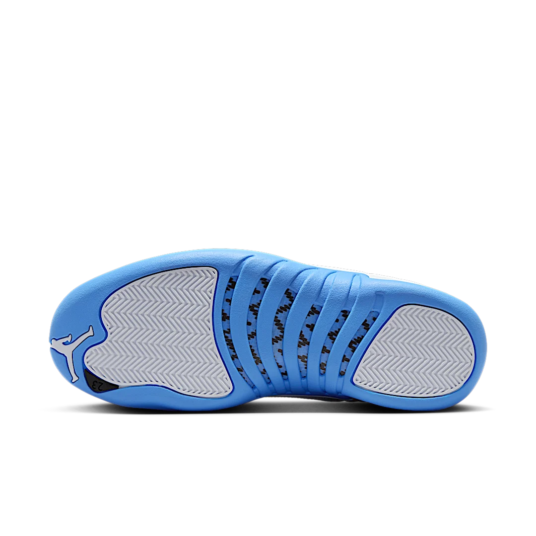 Air Jordan 12 Retro Melo (2025), White/University Blue/Metallic Silver (CT8013-112)