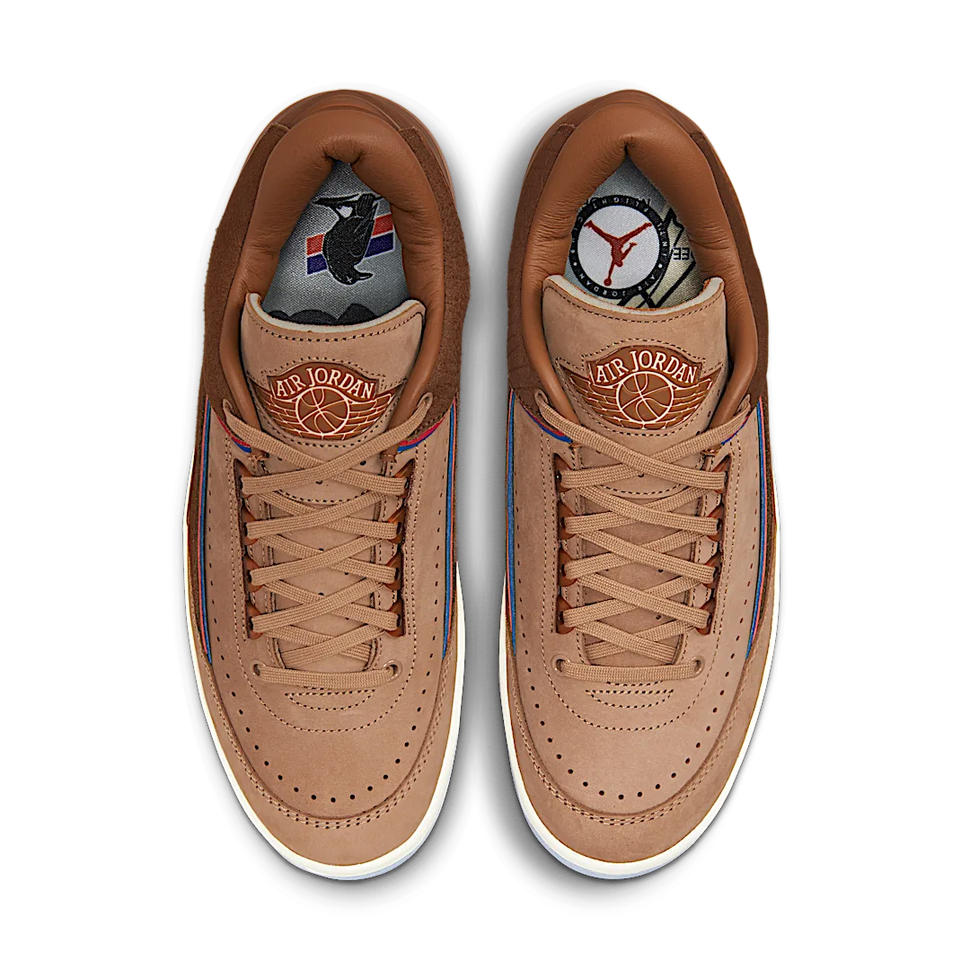 Air Jordan 2 Retro Low Two 18, Rocky Tan/British Tan-Gym Red-Team Royal (DV7129-222)