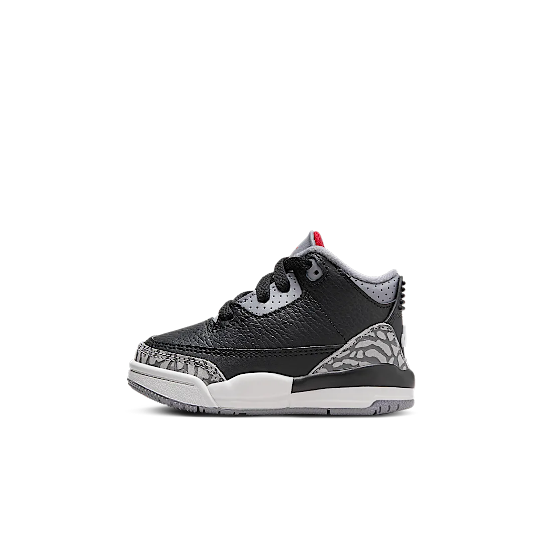 Air Jordan 3 Retro Black Cement (2024) (TD), Black/Fire Red/Cement Grey/Sail (DM0968-010)