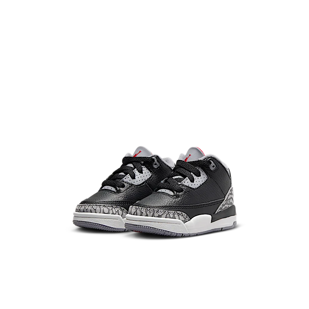 Air Jordan 3 Retro Black Cement (2024) (TD), Black/Fire Red/Cement Grey/Sail (DM0968-010)
