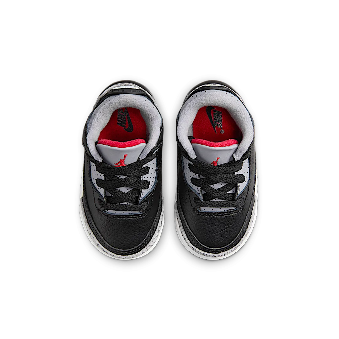 Air Jordan 3 Retro Black Cement (2024) (TD), Black/Fire Red/Cement Grey/Sail (DM0968-010)