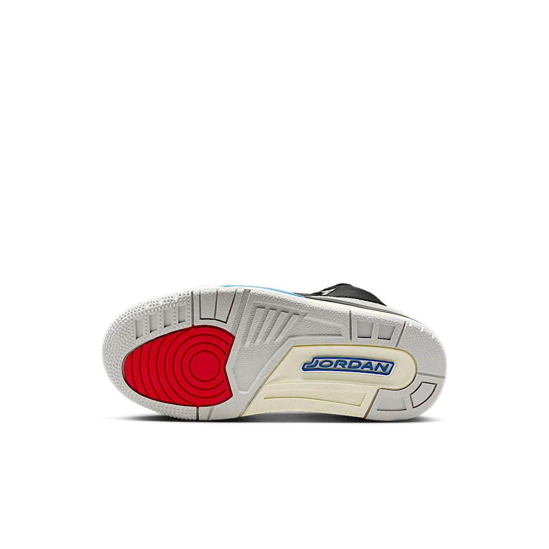 Air Jordan 3 Retro OG Rare Air (PS), Black/Chile Red/Neutral Grey/Military Blue/Coconut Milk (IB8969-004)