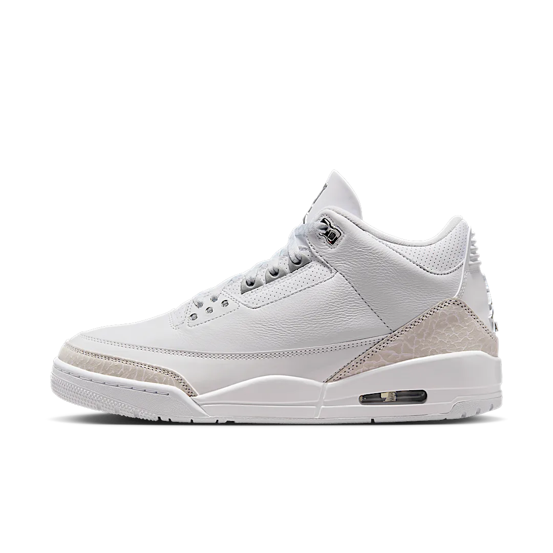 Air Jordan 3 Retro Pure Money (2025), White/White/Metallic Silver (CT8532-111)