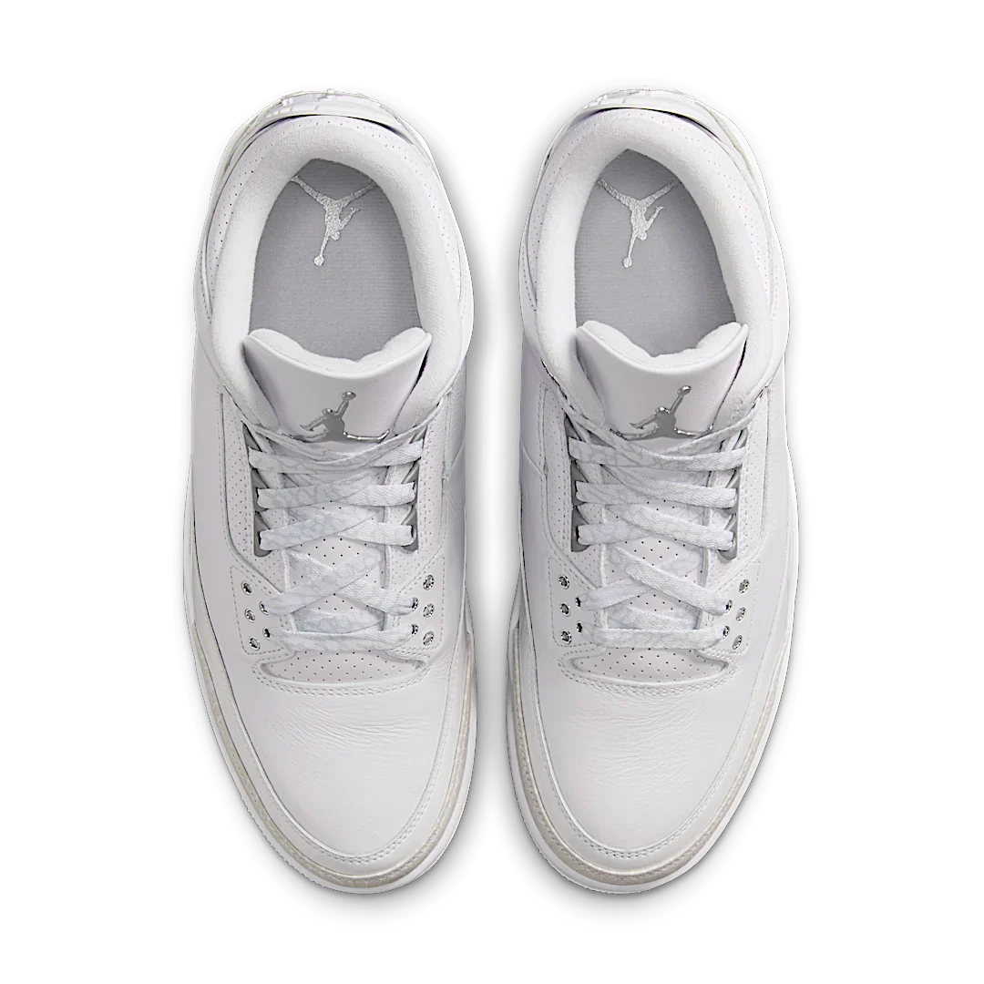 Air Jordan 3 Retro Pure Money (2025), White/White/Metallic Silver (CT8532-111)