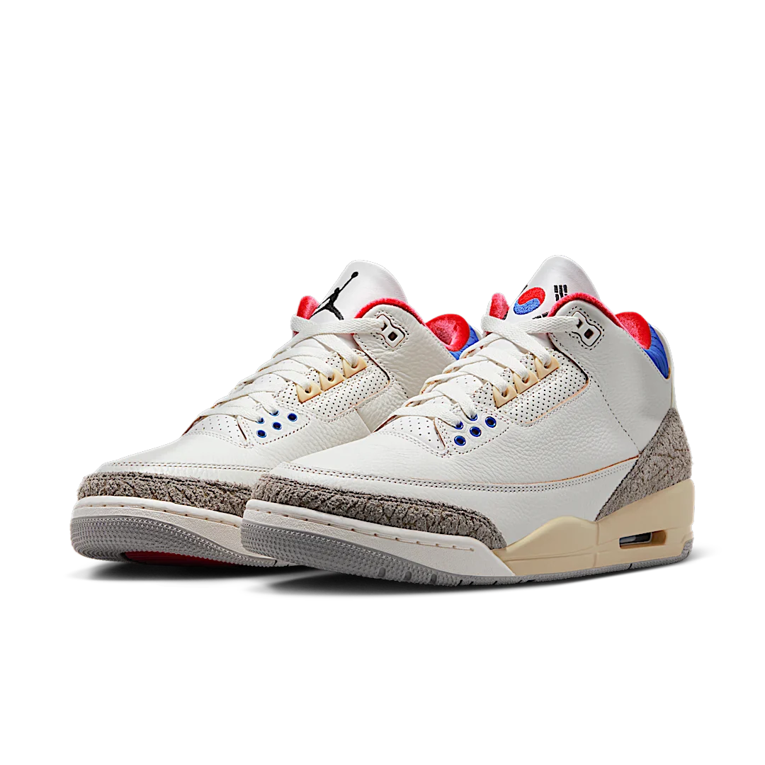 Air Jordan 3 Retro Seoul 2.0, White/Black/Sport Royal/Challenge Red/Pale Vanilla/College Grey (IB1482-100)