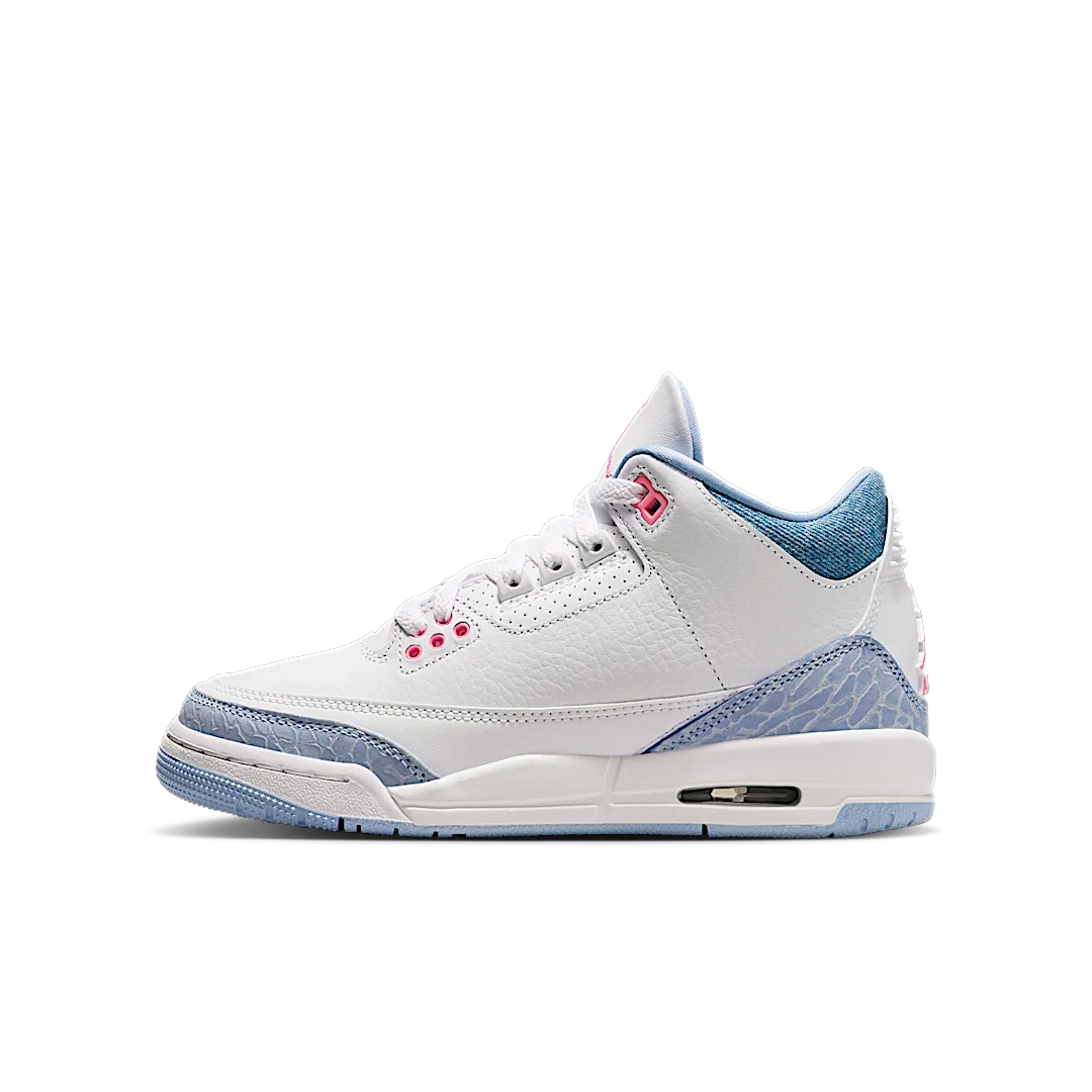 Air Jordan 3 Retro White Cobalt Bliss, White/Cobalt Bliss/Football Grey/Pink Glow (HQ0784-101)