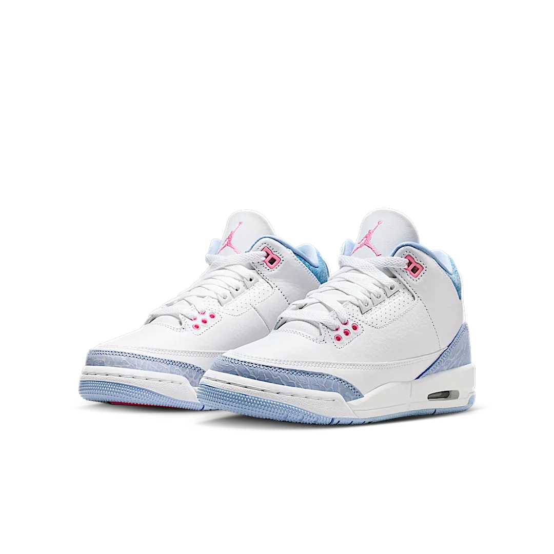 Air Jordan 3 Retro White Cobalt Bliss, White/Cobalt Bliss/Football Grey/Pink Glow (HQ0784-101)