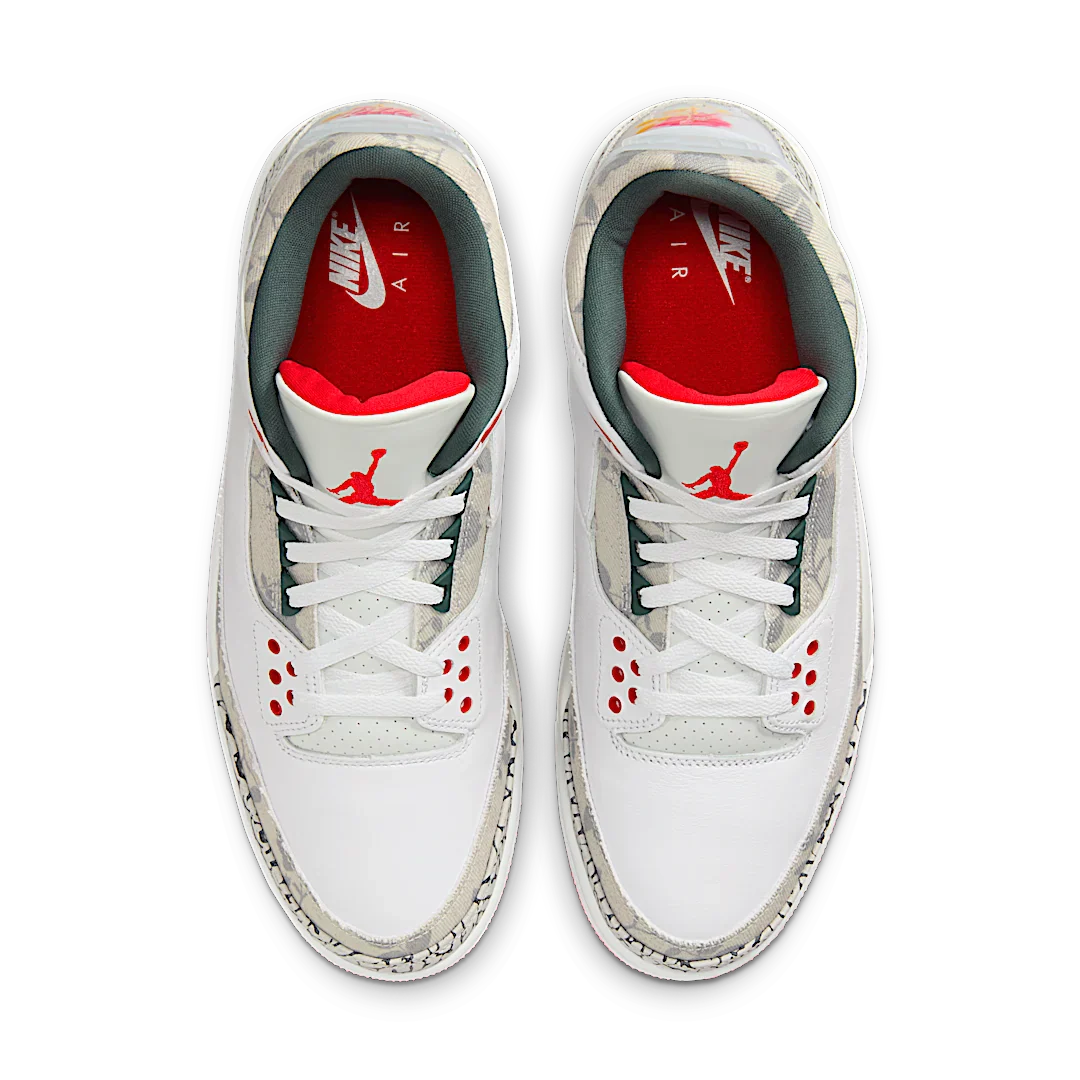Air Jordan 3 Retro Wings, White/Fire Red/Off White/Vintage Green/Rose (HM6993-100)