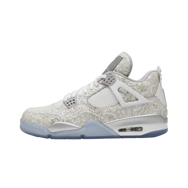 Air Jordan 4 Retro 30th Anniversary Laser, Laser White/Chrome-Metallic Silver (705333-105)