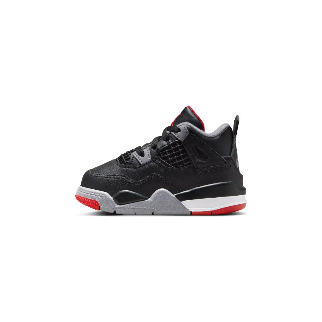 Air Jordan 4 Retro Bred Reimagined (TD), Black/Cement Grey/Varsity Red/Summit White (BQ7670-006)