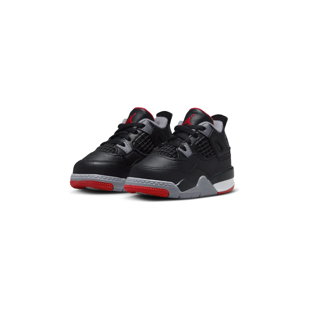 Air Jordan 4 Retro Bred Reimagined (TD), Black/Cement Grey/Varsity Red/Summit White (BQ7670-006)