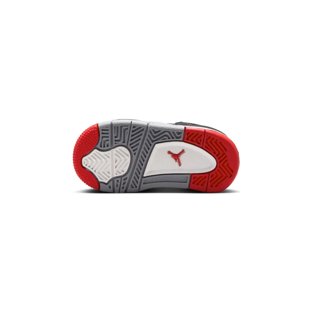 Air Jordan 4 Retro Bred Reimagined (TD), Black/Cement Grey/Varsity Red/Summit White (BQ7670-006)