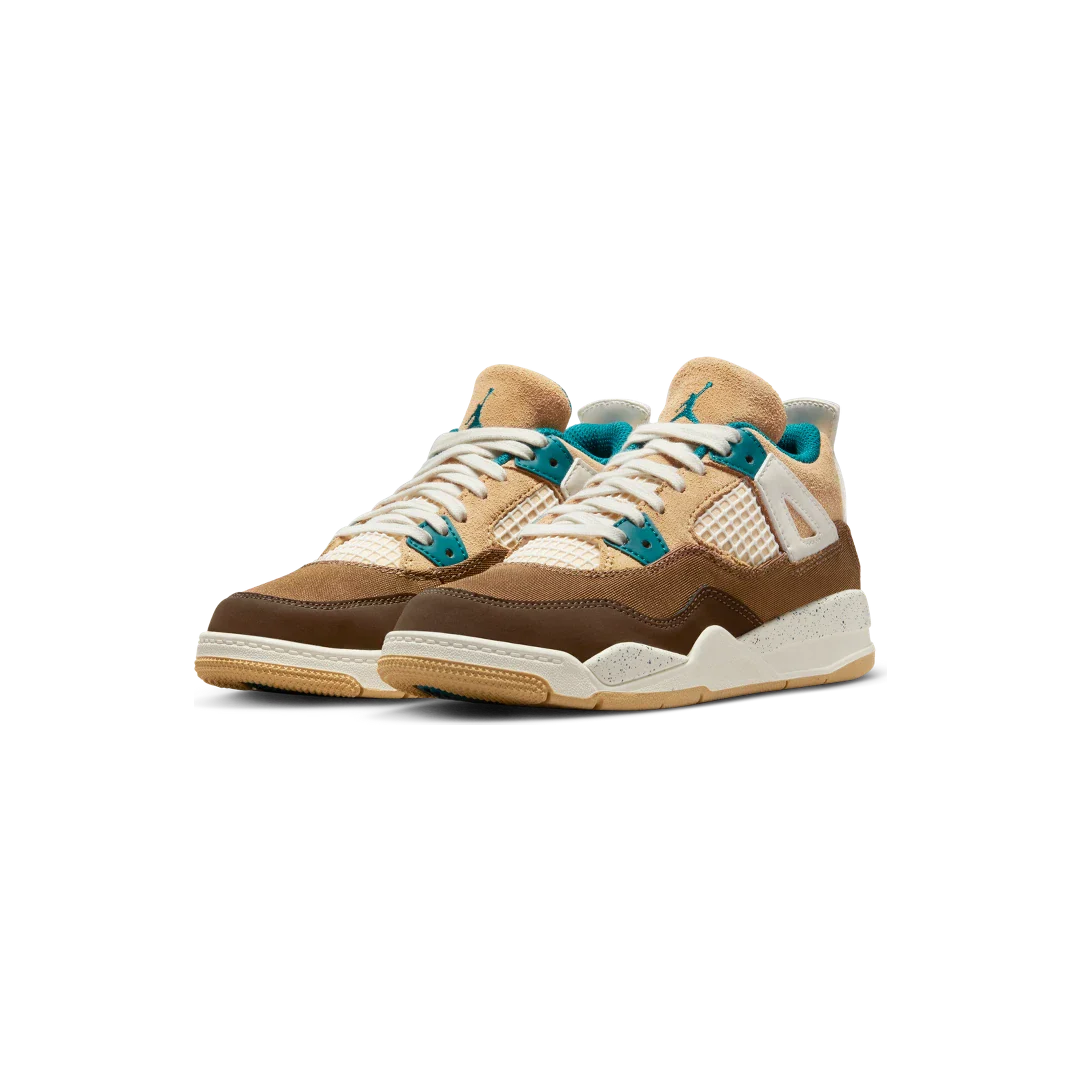 Air Jordan 4 Retro Cacao Wow (PS), Cacao Wow/Geode Teal/Ale Brown/Twine/Sail/Luminous Green (FB2213-200)