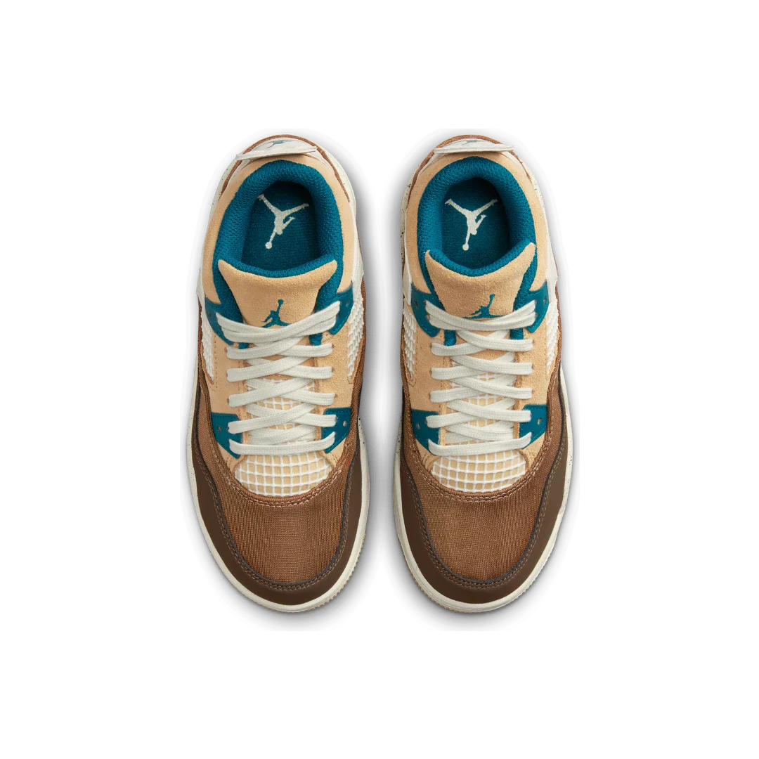 Air Jordan 4 Retro Cacao Wow (PS), Cacao Wow/Geode Teal/Ale Brown/Twine/Sail/Luminous Green (FB2213-200)