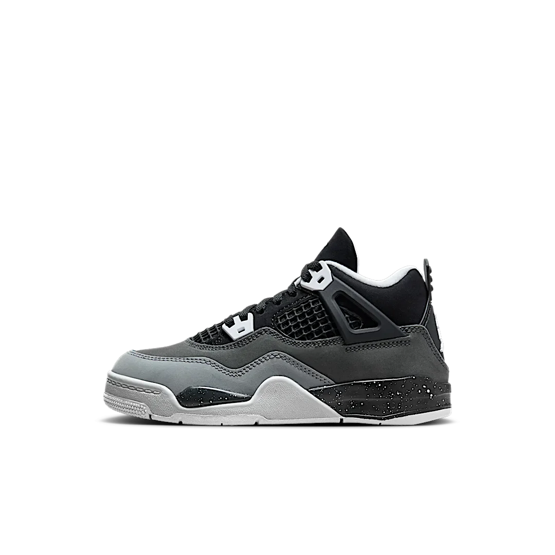 Air Jordan 4 Retro Fear (2024) (PS), Black/White/Anthracite/Black/Pure Platinum (FV4537-002)