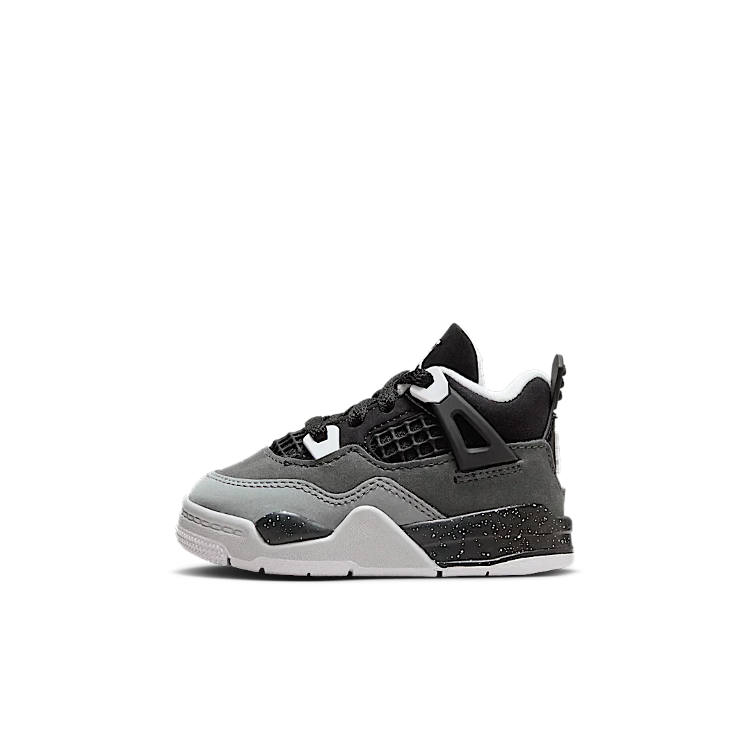 Air Jordan 4 Retro Fear (2024) (TD), Black/White/Anthracite/Black/Pure Platinum (FV4538-002)
