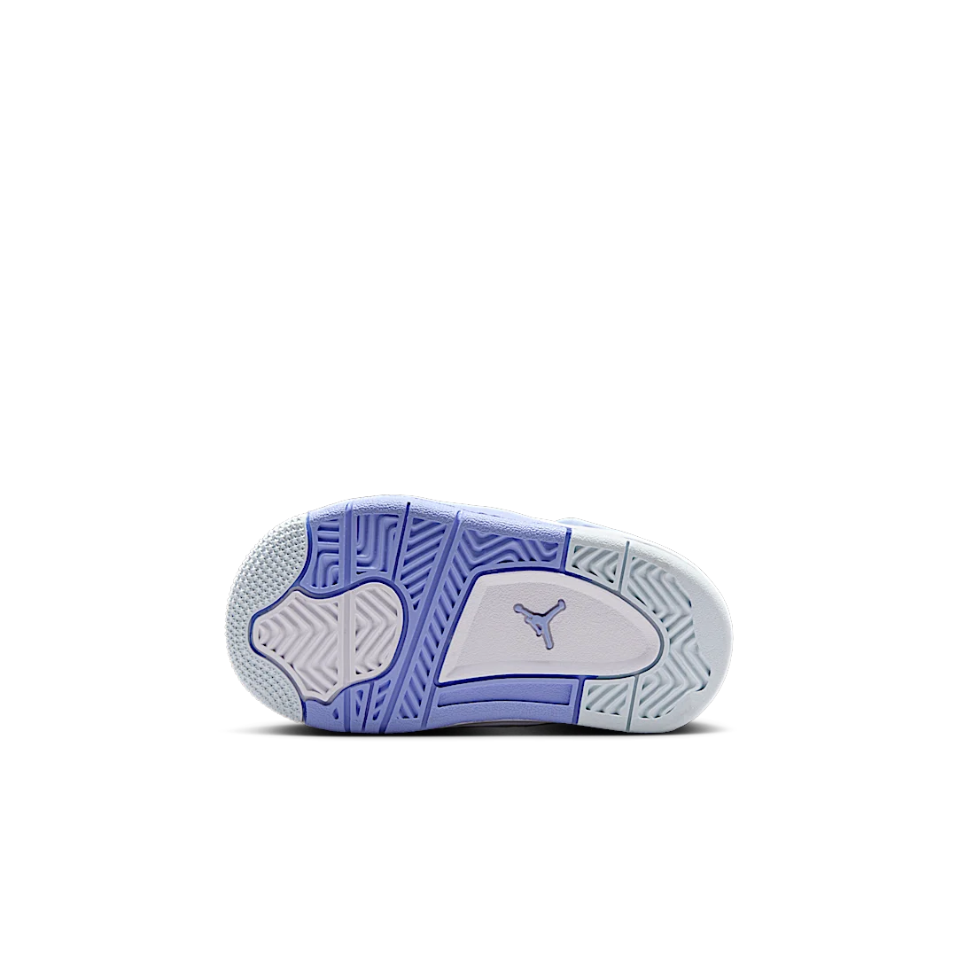 Air Jordan 4 Retro Forget Me Not (TD), White/Aluminum/Blue Tint/Oil Green (IB8961-100)
