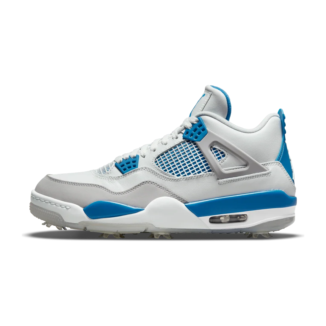 Air Jordan 4 Retro Golf Military Blue, White/Neutral Grey-Black-Military Blue (CU9981-101)