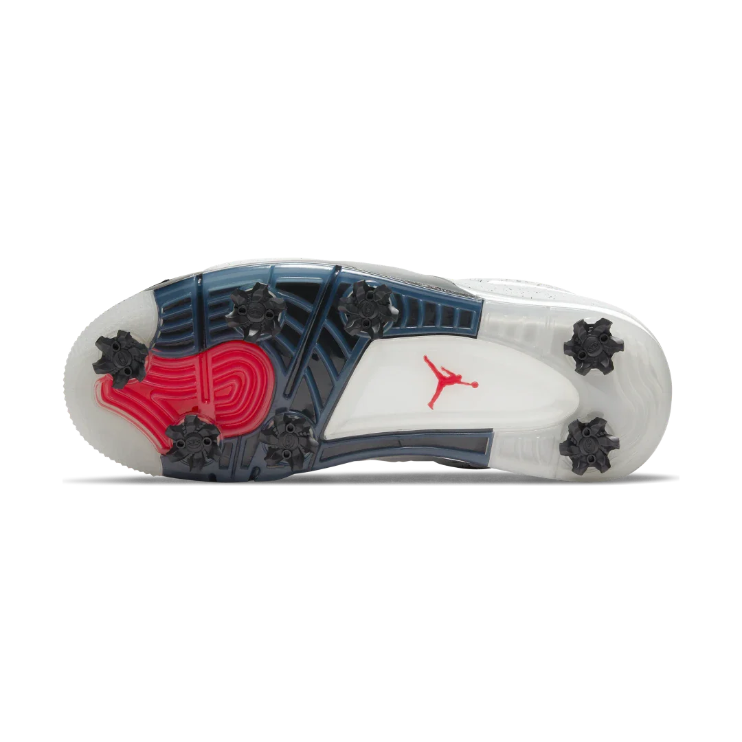 Air Jordan 4 Retro Golf White Cement, White/Tech Grey-Black-Fire Red (CU9981-100)